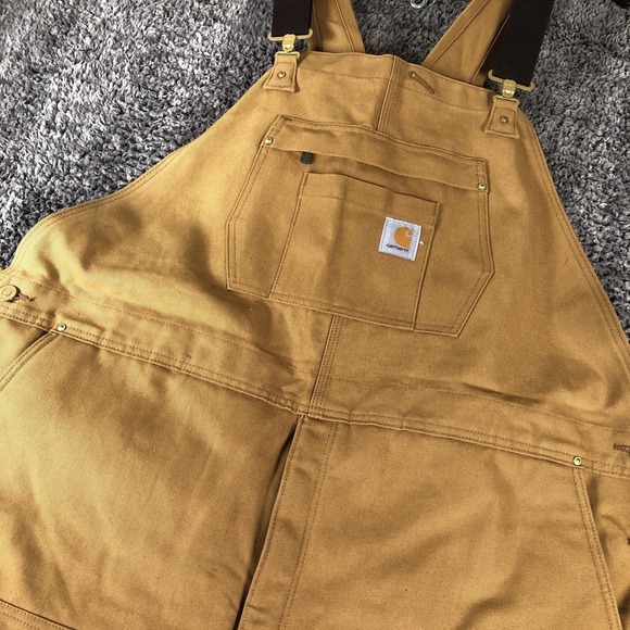 Carhartt Other - Carhartt‎ Overalls Mens 3XL Tall Brown Canvas Insulated Bib Workwear OR4393-M